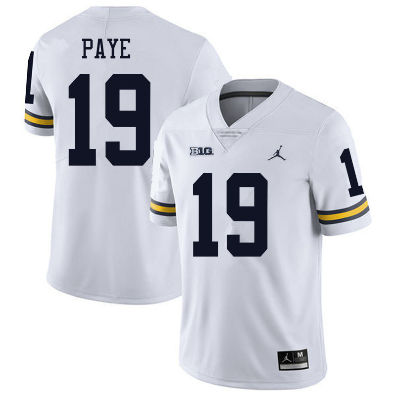 Jordan Brand Men #19 Kwity Paye Michigan Wolverines College Football Jerseys Sale-White - Click Image to Close